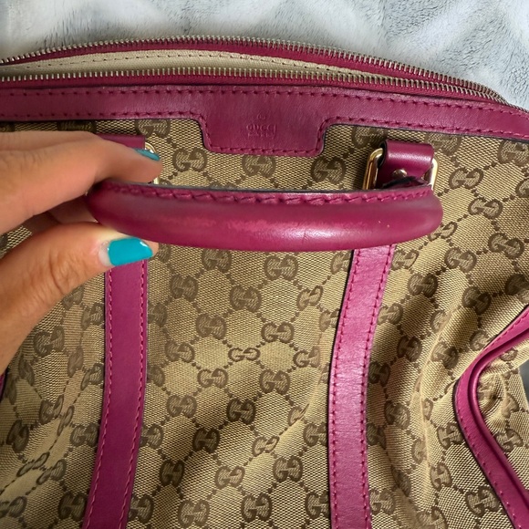 Gucci Pink Canvas Boston - Picture 7 of 12